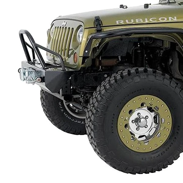 For Jeep Wrangler JK 18 Bumper Rock Crawler Stubby Black Powder Coated Front - Imagem 2 de 2