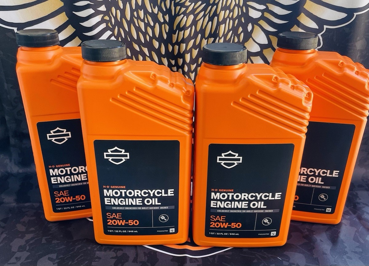 4) Harley-Davidson Genuine Motorcycle Engine Oil SAE 20W-50 1
