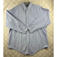 Brooks Brothers Original Polo Shirt Mens 17-33 Blue Excellent Oxford Button Down