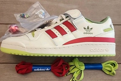 Adidas Forum Low Shoes The Grinch Men's Size 10/Women's 11 Cream white Strap