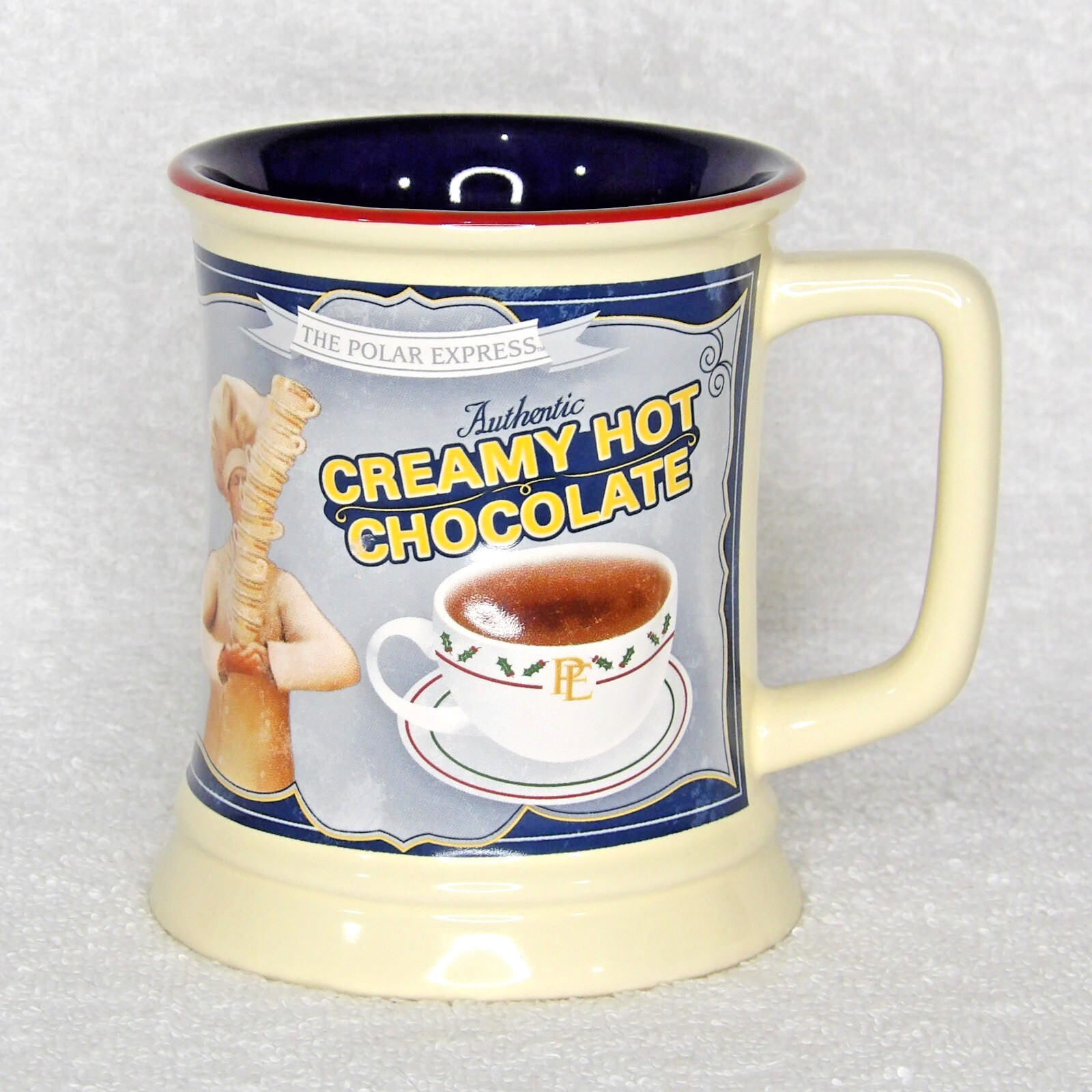 Warner Bros. Polar Express Creamy Hot Chocolate Mug Embossed White