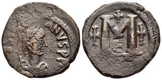 FITZ JUSTINIAN 482 565 AD FOLLIS CROSSES BYZANTINE BRONZE COIN 15 91g29mm µFIM59