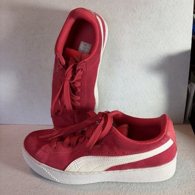 Puma Vikky Platform Jr Comfort Pink Casual Lace Up Sneakers Girls Sz 5.5c