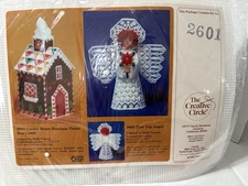 VTG Creative Circle #2601 Tree Top Angel Plastic Canvas Kit Christmas New
