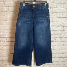 Democracy Women's 4 Blue Absolution Wide Leg Cropped Jeans Cleanfit Chic