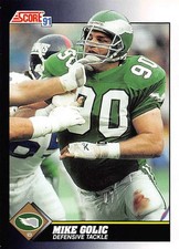 1991 Score #519 Mike Golic EX Excellent Eagles