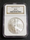 2006 W Burnished Silver Eagle NGC MS69