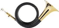 Fürst Pless Jagd Horn Signalhorn Posthorn Messing Bb-Stimmung Mundstück Tasche