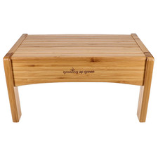 Growing up Green Bamboo Bathroom Step Stool for Kids Using the Toilet and Sink -
