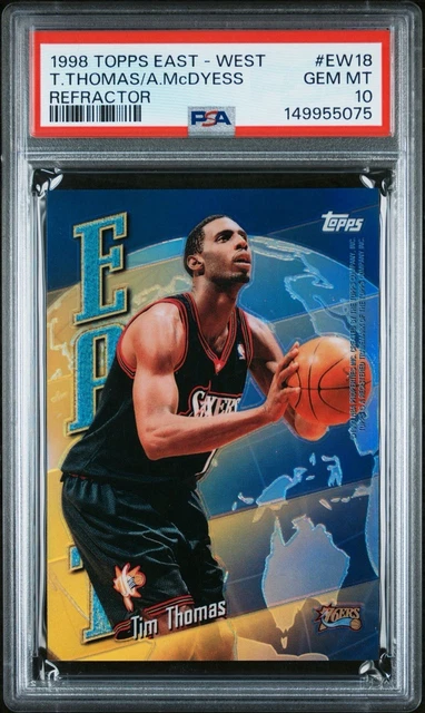 1998 Topps East West Refractor #18 Tim Thomas Antonio McDyess PSA 10 New Grade!