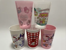 Lot5 Brand New DAISO SANRIO Characters Limited Plastic Tumbler from JAPAN