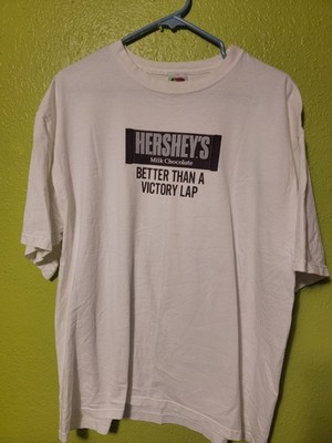 Hershey's Milk Chocolate Bar Better Than A Victory Lap White T-Shirt L-XL Promo