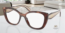 PRADA PR B04V 07R1O1 Havana Caramel Demo Lens 53 mm Women's Eyeglasses