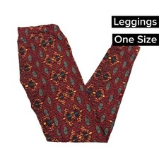LuLaRoe OS One Size Leggings NWT Red Brown Aztec Colorful Beautiful NEW