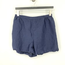 Lunya Women Size XL Shorts Sleep Pajama Bottoms Blue Linen Blend Pull On 5"