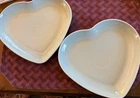 Fiestaware Heart-Shaped Light Blue Ceramic Plates Glossy Finish Set of 2