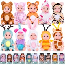 Vueos 10PCS 4inch Mini Reborn Baby Dolls Set with 10 4 Inches, Mix Colors