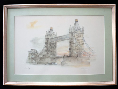 Un conjunto de 6 litografías enmarcadas de los años 70 por "MADS STAGE" Edificios Históricos de Londres - Imagen 6 de 18