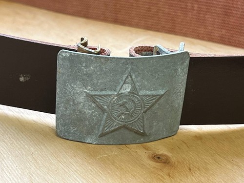 Vintage military USSR BELT/ kersey, leatherette / belt with an anchor - Picture 4 of 11