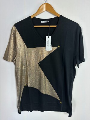 Authentic *CLG* Versace Collection  V800713  V-Neck T-Shirt  - L