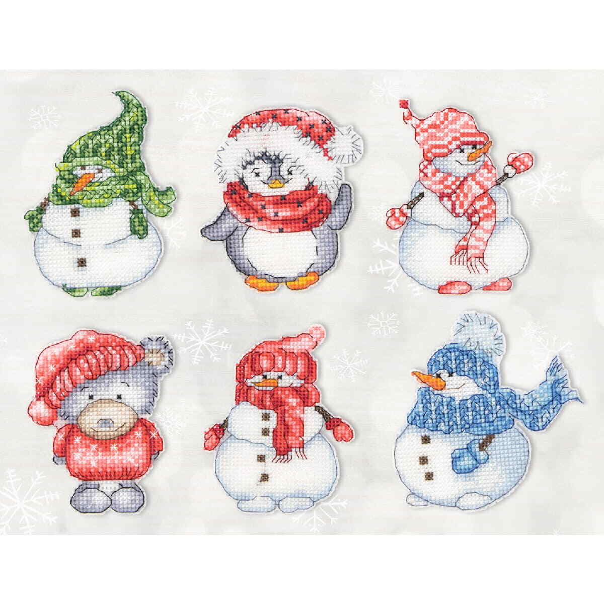 Luca-S counted cross stitch kit ""Toys kit Winter Set of 6 pcs. "", ca. a 9x9cm, D
