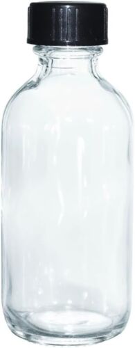 Pack of 80 2 oz. Clear Boston Round with Black Poly Cone Cap - Picture 4 of 8