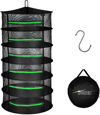 Séchoir Suspendu IPower 2ft 2/4/6/8 Couches - Filet Pliable Avec Fermetures éclair