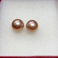 elegant 10-11mm south sea round gold pink loose pearl half drilled