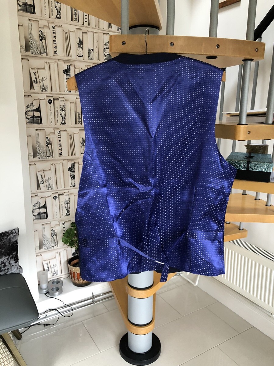 Gilet Ted Baker Novos 100% Laine Pourpre à Carreaux - Taille 38 - Neuf Avec étiquettes