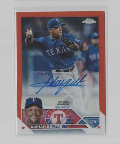 2023 Topps Chrome Update Adrian Beltre Legends Auto 21/25 Orange Ref Rangers HOF