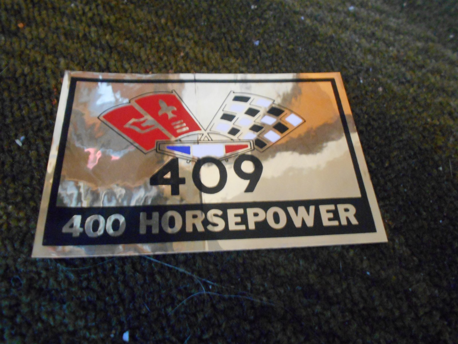 CHEVROLET 409 ENGINE 400HP AIR CLEANER OR VALVE COVER DECAL IMPALA