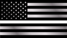 4" THIN WHITE LINE EMERGENCY MEDICAL FLAG STICKER DECAL USA MADE