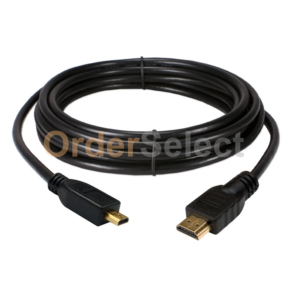 3 FT 24K Premium Gold Cable+Micro HDMI Converter Adapter Type A to D - Image 4 of 4