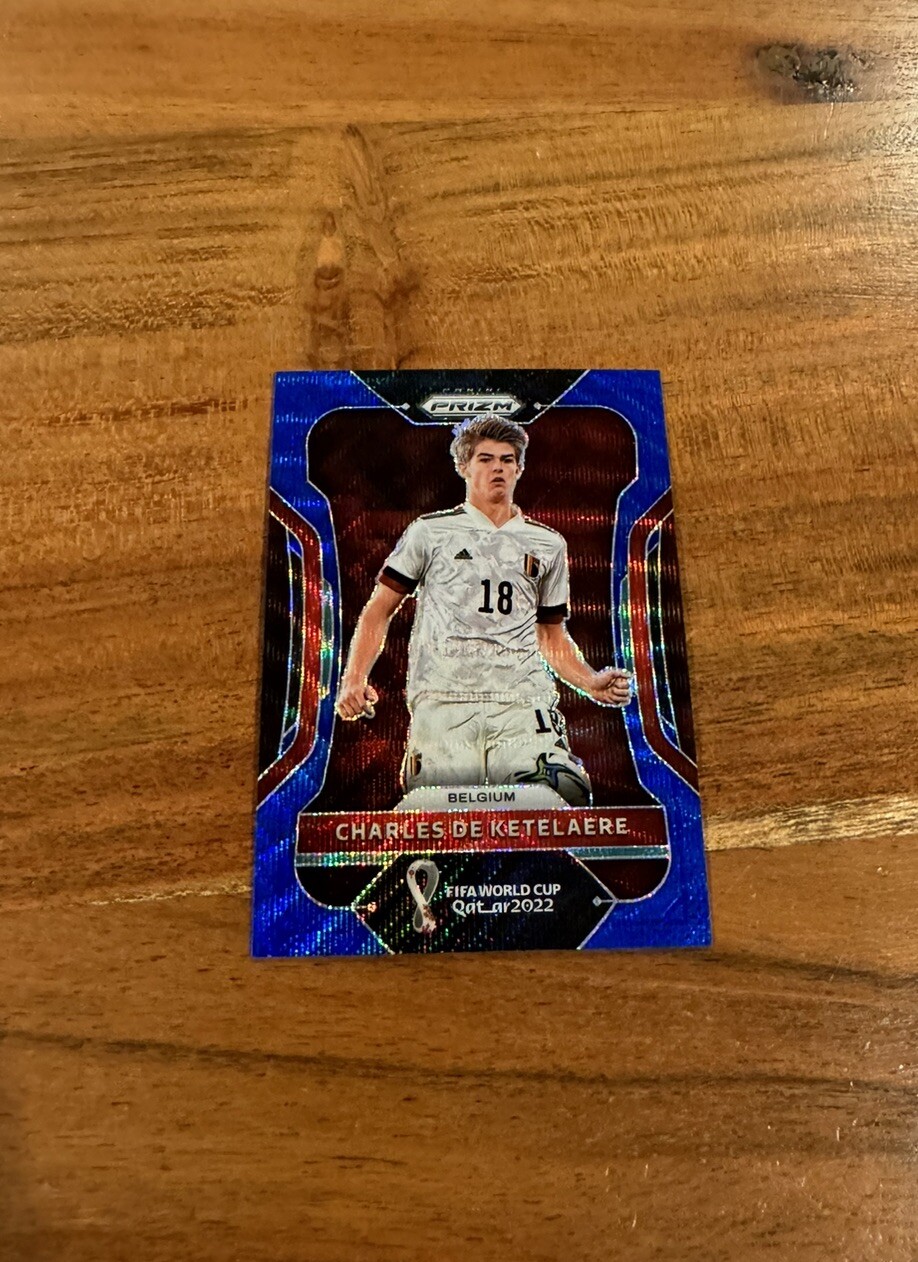 Charles De Ketelaere 2022 Panini World Cup Blue Wave Prizm /199 NRMT+ Belgium!