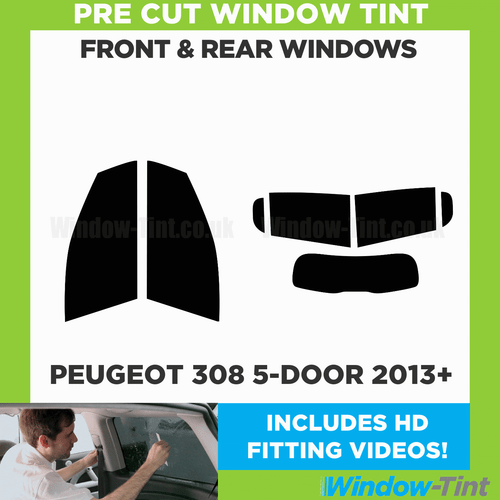 For Peugeot 308 5-door 2013+ Full Pre Cut Window Tint Kit Front & Rear Film Film - Picture 2 of 10