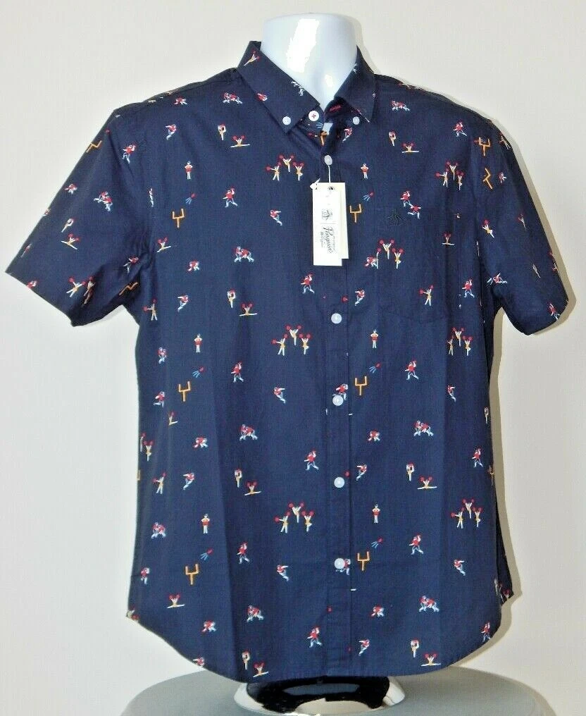 PENGUIN ORIGINAL Sport Men Print Allover Button Down Shirt Dark Sapphire LRG NWT
Opens in a new wind