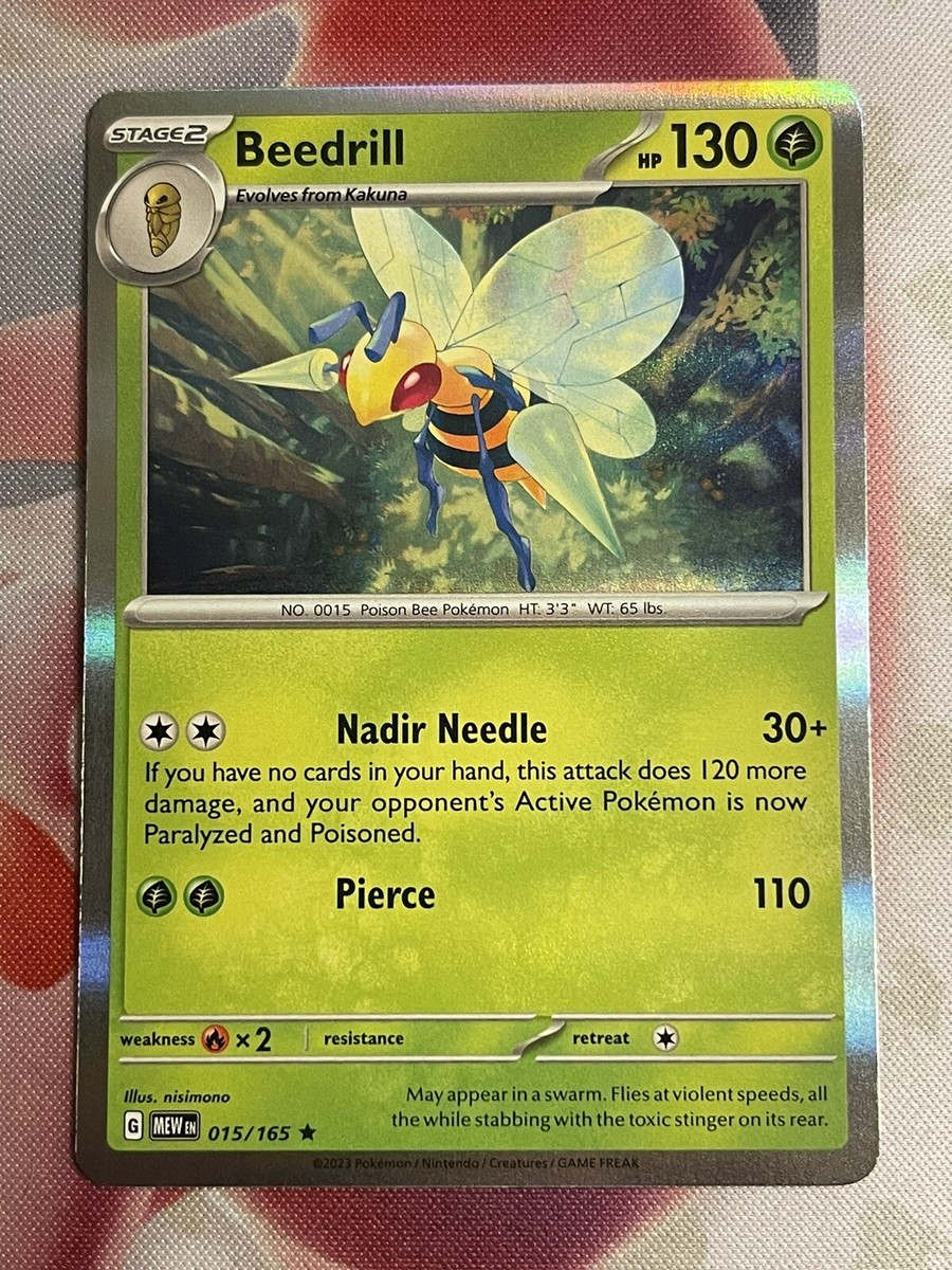 beedrill stage 2 pokemon card value Trading - 015/165 & Caterpie Kakuna Evolves from null Type Beedrill (5) - Skyridge -