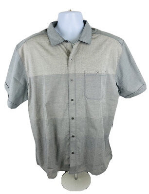Kuhl Men's The Ombre Metal Snap Button Down Short Sleeve Blue Ashes Shirt Sz M