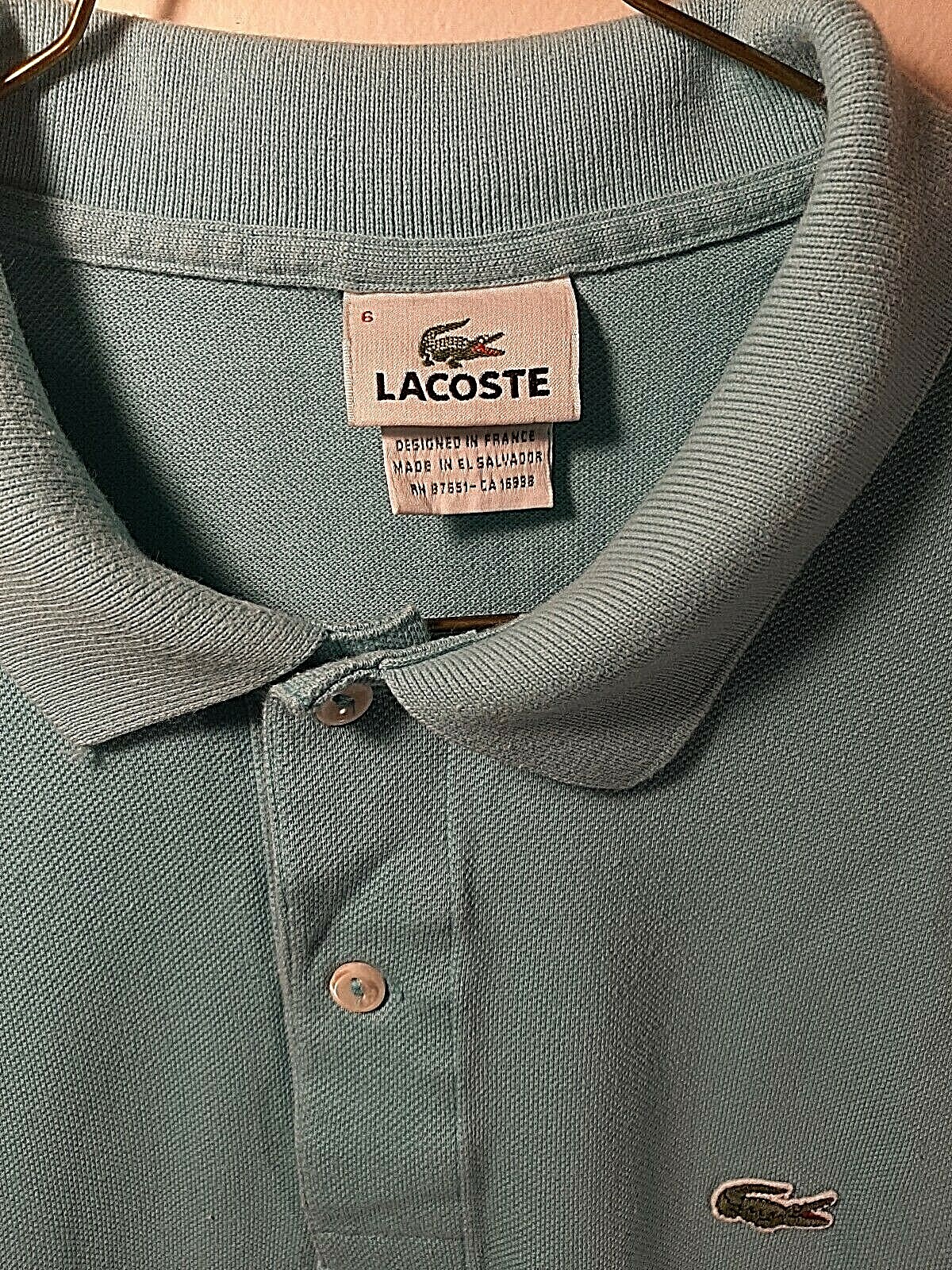 Lacoste Men's Short Sleeve Baby Blue Polo Shirt Size 6 L Large eBay