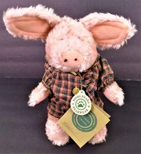 BOYDS Bears "Kaitlin McSwine"  Pink Pig Jointed Plush in Romper 9" #91601-02 EUC