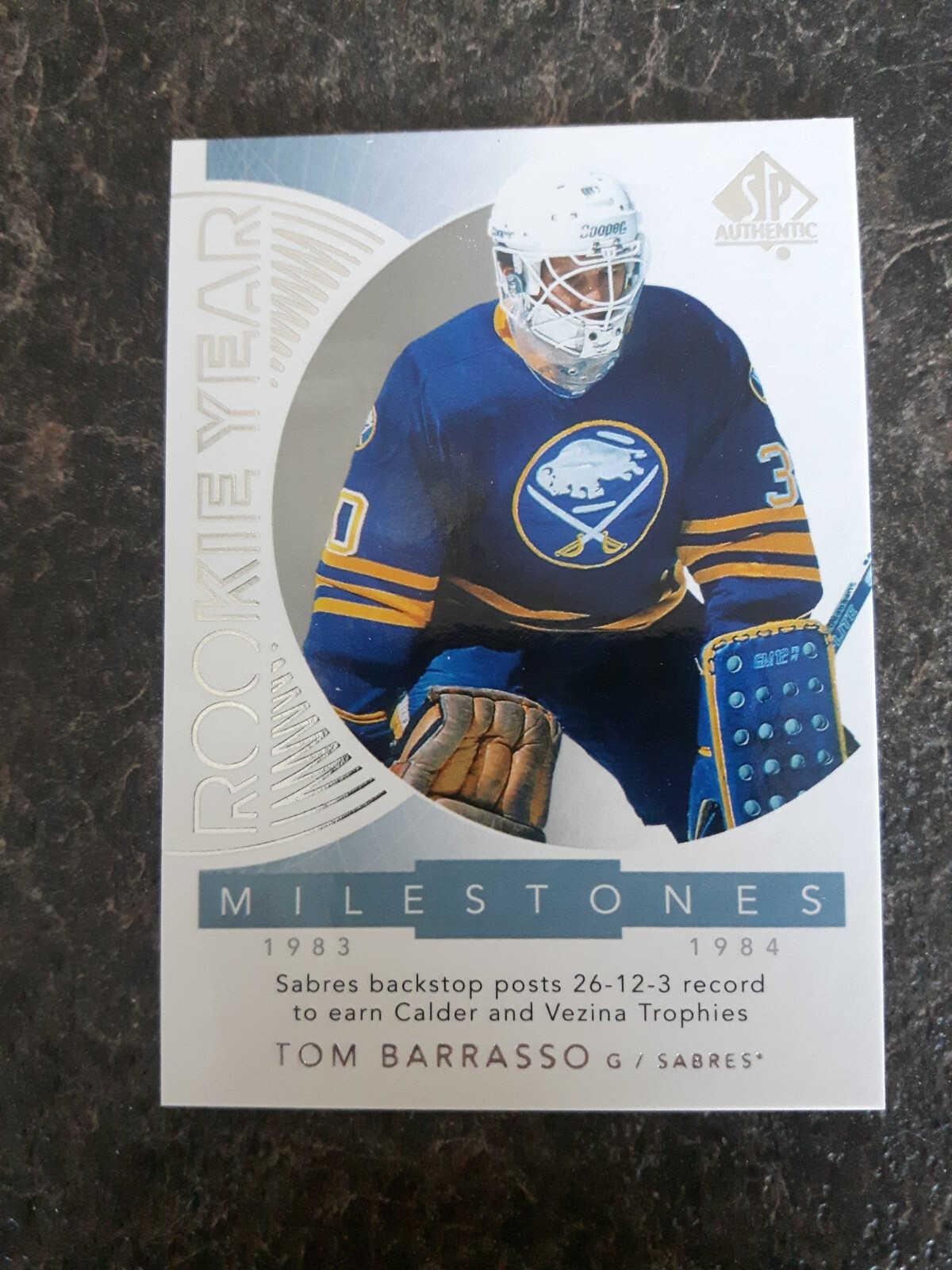 2017-18 Sp Authentic Rookie Year Milestones Tom Barrasso Card# RYM-TB