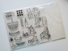 Kitten and Puppi Picnic Clear Stamps Cling Stamps Set