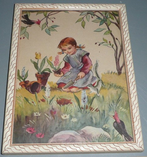 Vintage 1940s Little Girl Litho Prints - Farm Animals Country - Room Decor - Picture 3 of 6