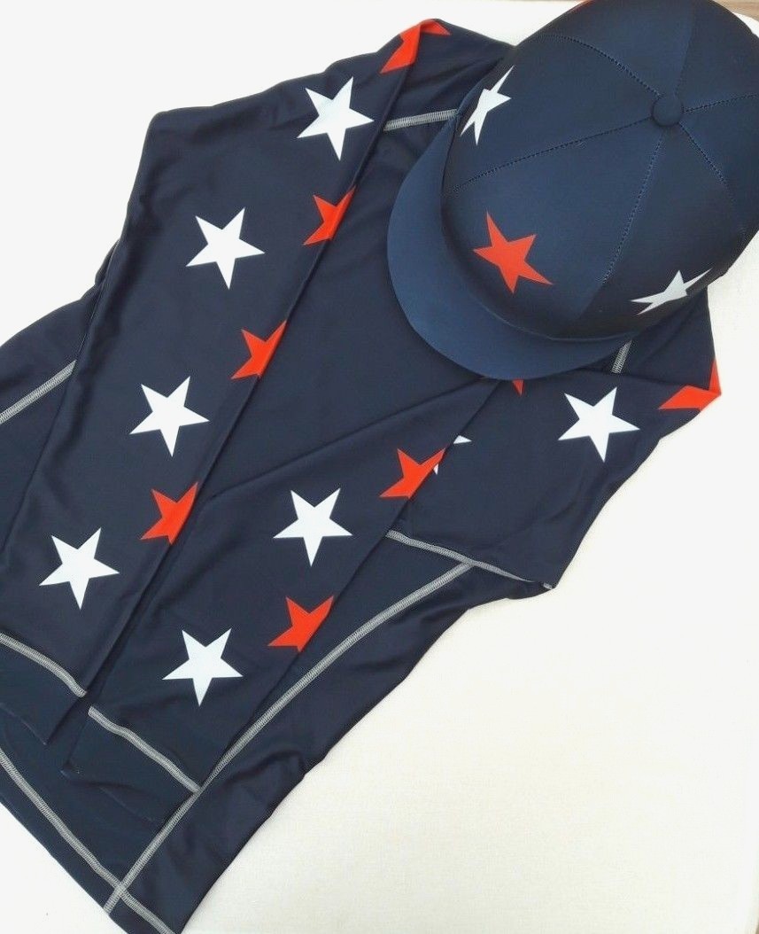 CROSS Country Xc CONCORSO COMPLETO ColoreeeI CON CAPPELLO SETA E Stelle Blu scuro Rosso Bianco CROSS Country Xc CONCORSO COMPLETO ColoreeeI CON CAPPELLO SETA E Stelle Blu scuro Rosso Bianco