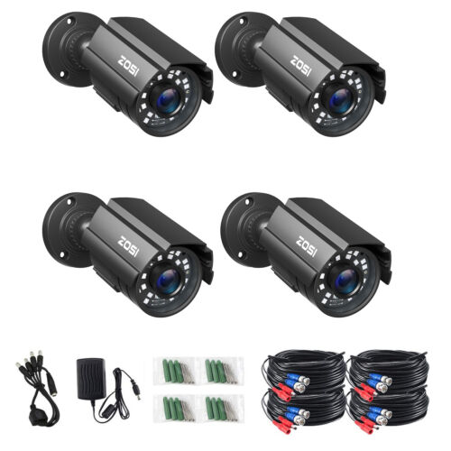 Caméra de sécurité domestique ZOSI 4PK 2MP 1080P HD caméra de vidéosurveillance lumière infrarouge extérieure add-on IP66 - Photo 1 sur 8