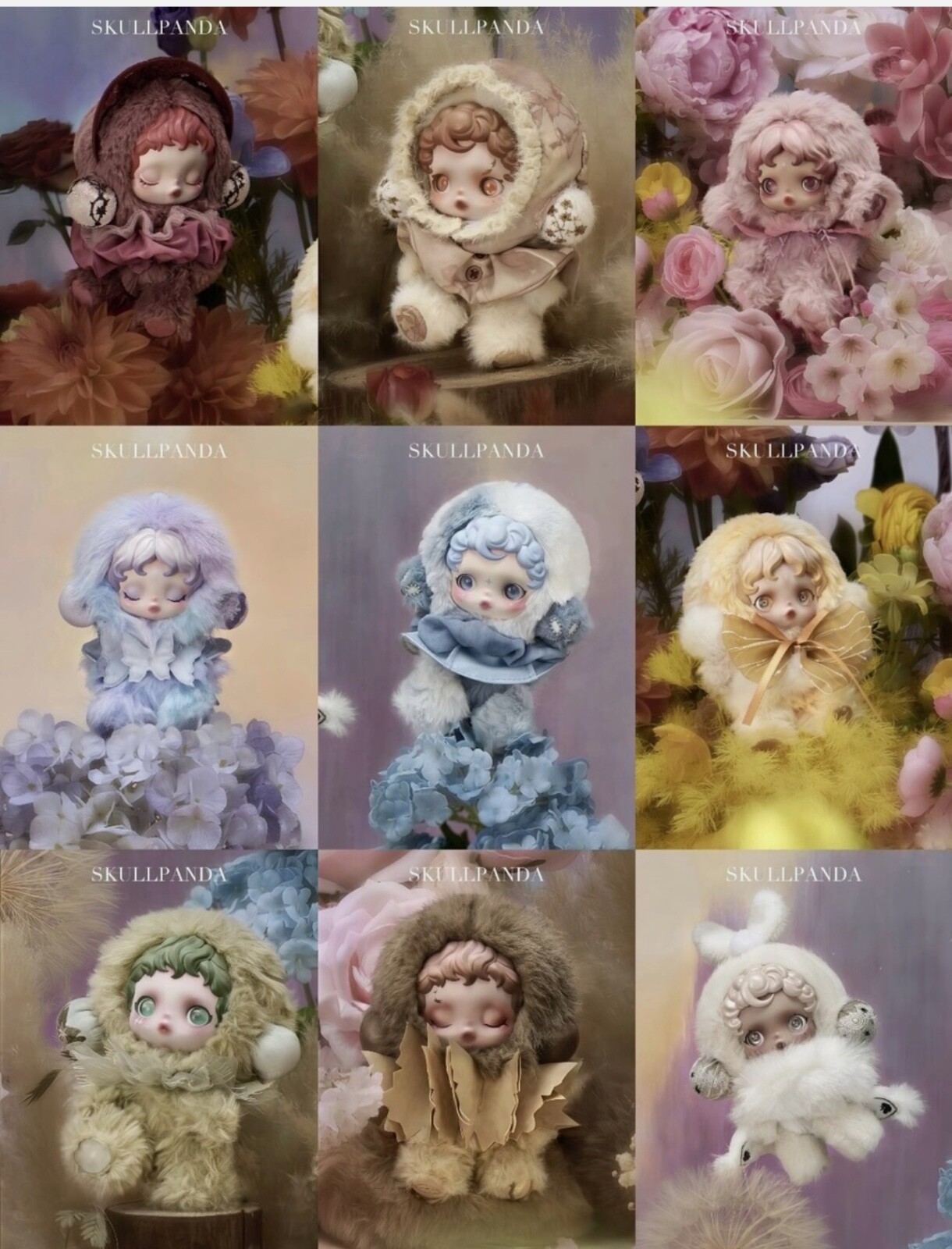 本物のスカルパンダ印象派シリーズブラインドボックスぬいぐるみ