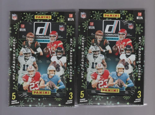 ( 2 ) 2024 PANINI DONRUSS FOOTBALL FACTORY SEALED HOLIDAY TINS - 2 TIN LOT