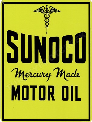 Sunoco Mercury Made Motor Oil 9'' x 12'' Metal Sign