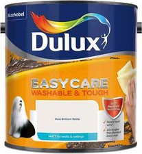 Dulux 2.5L Easycare Pure White Matt Washable Tough Interior Emulsion Paint 2.5L 9.60 per litre