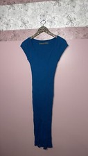 New 250 Enza Costa Compact Midi Dress Blue Medium
